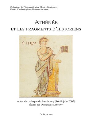 cover image of Athenee et les fragments d'historiens
